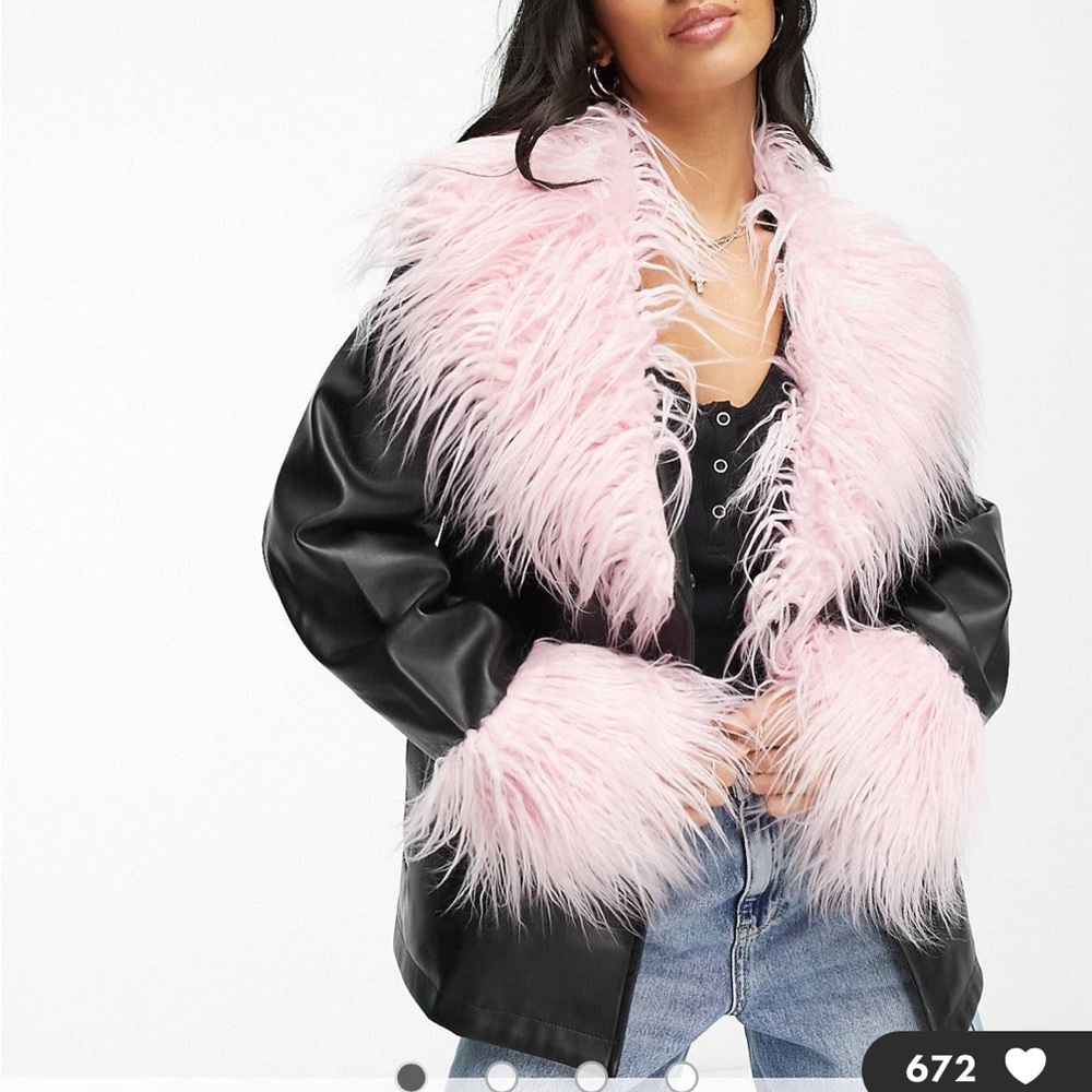 ASOS Design Faux Leather Jacket Y2K